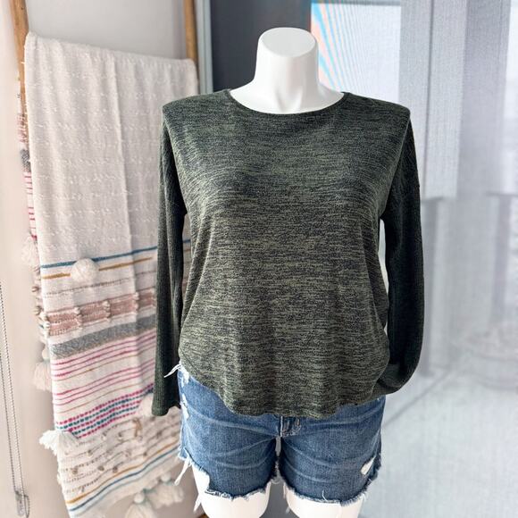Rag & Bone Green Crewneck Long Sleeve Oversized Pullover Tee Women’s Size Small - Picture 1 of 8